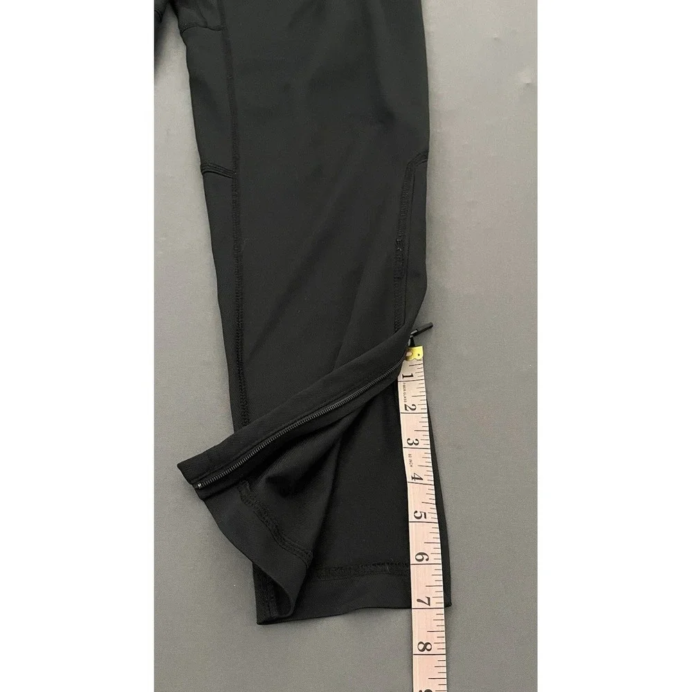 Dri Fit Nike Athletic Pants Mens Size Medium Black Green Ankles Zip Drawstring